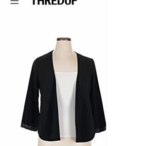 Mossimo Black Open Front Three-Quarter Sleeve Blazer